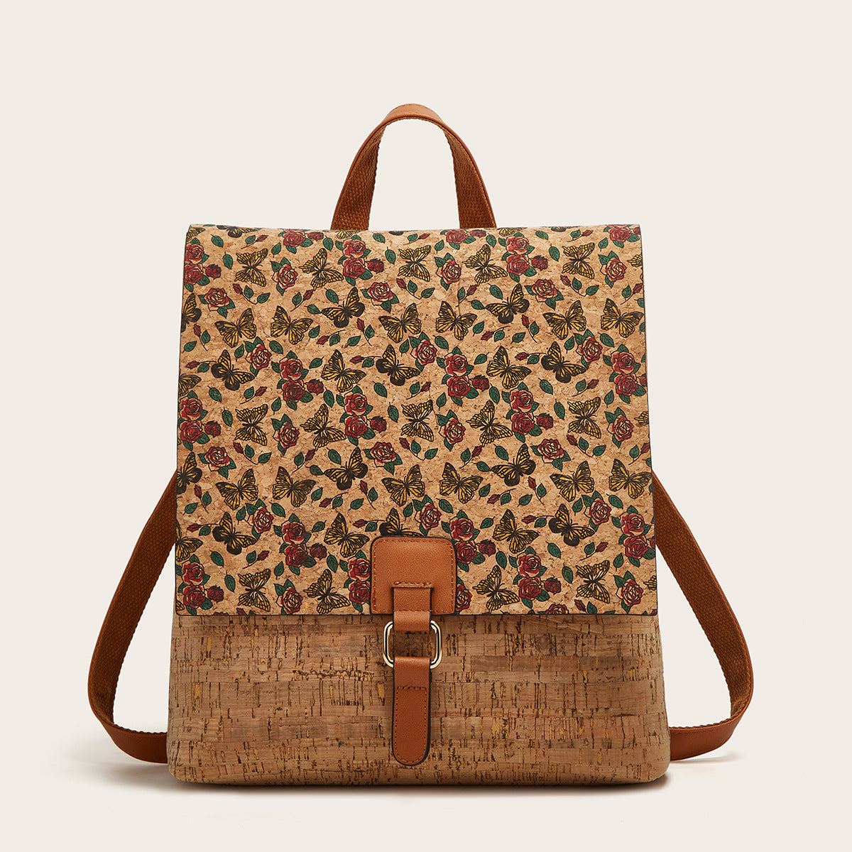 Wholesale Retro Rose Backpacks, Kraft Paper Bags, Leisure Travel Backpacks